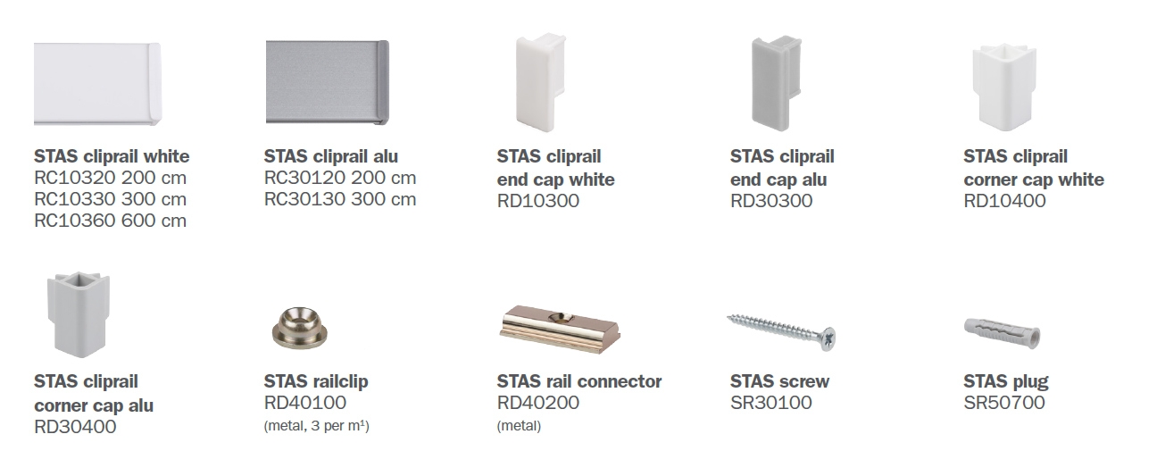 STAS cliprail parts